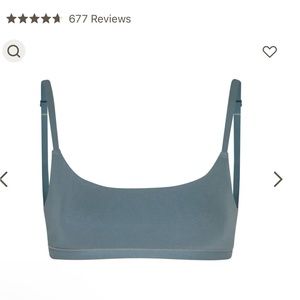 NWT Skims Cotton Jersey Scoop Bralette, size large